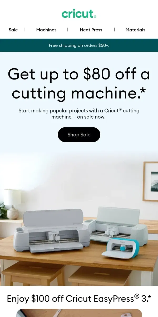 Email from Cricut. Up to $80 Off? Say Less! 🤩