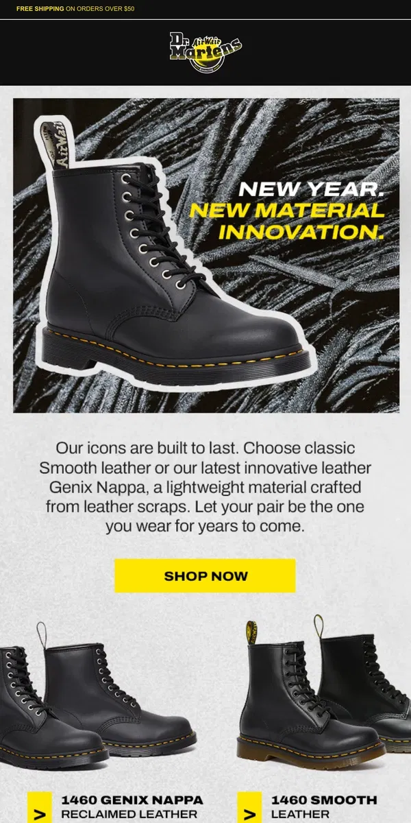 Email from Dr. Martens. What's our New Year's resolution?