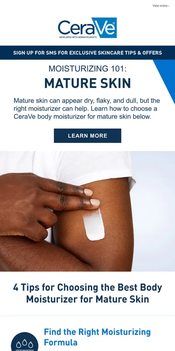 Email from CeraVe. How Your Skin Changes with Age