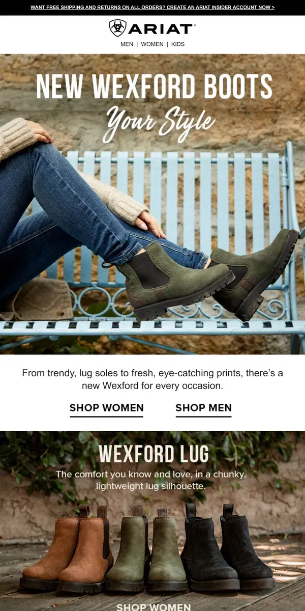 Email from Ariat. Everyone's Favorite Chelsea Boot