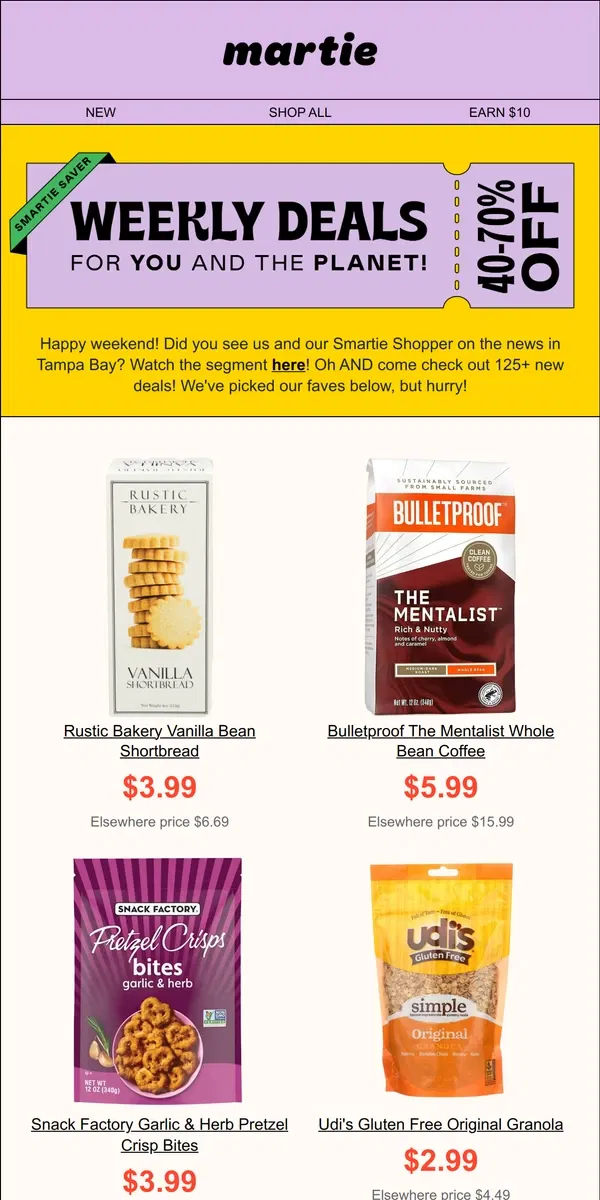 Email from Martie. 🔥 125+ new deals! Your Weekly Smartie Saver is HERE!