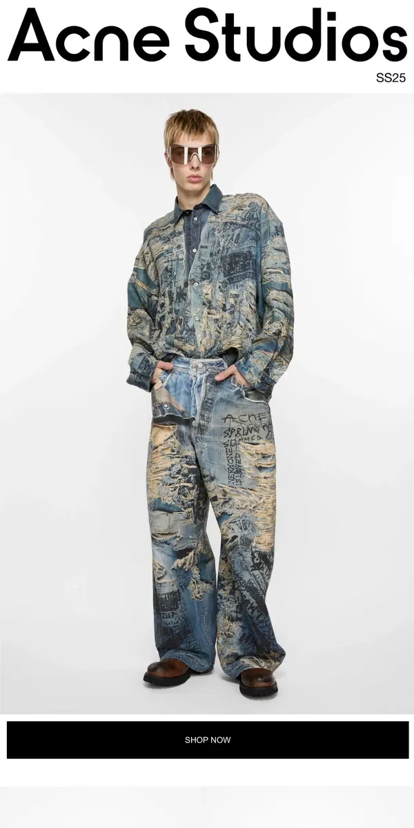 Email from Acne Studios. New seasonal denim