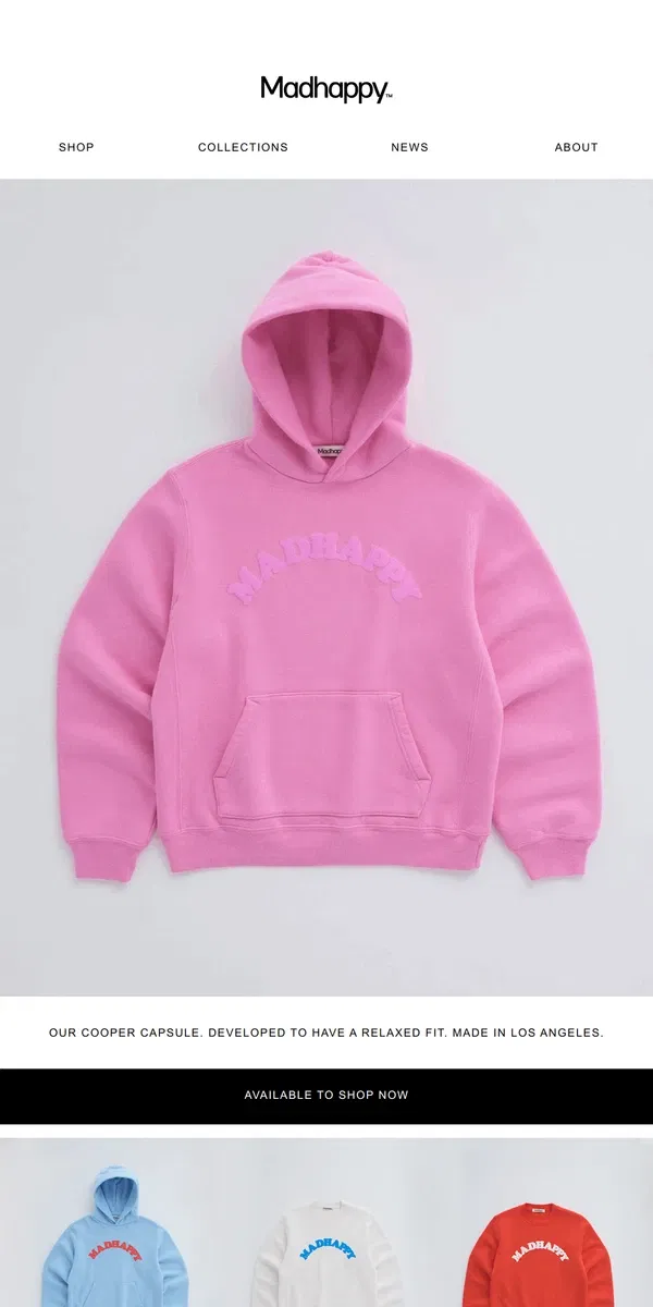 Email from Madhappy. Cooper Fleece Hoodie