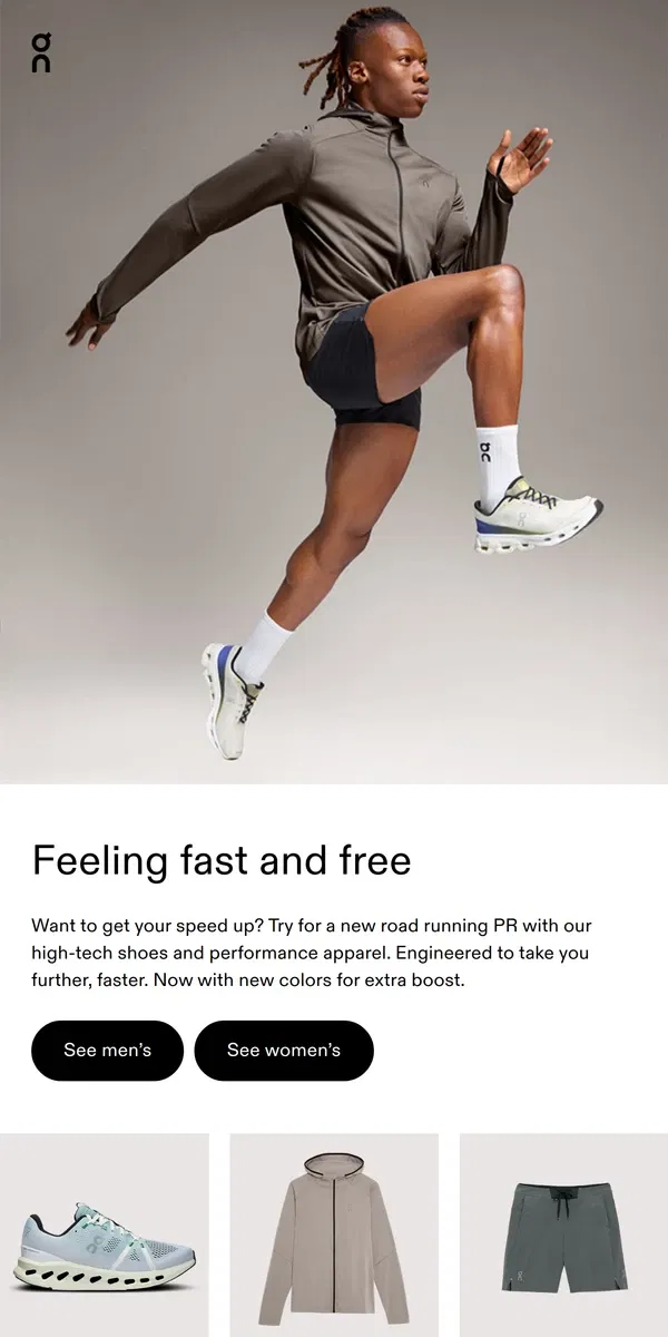 Email from On. ☁️ For a run with extra oomph