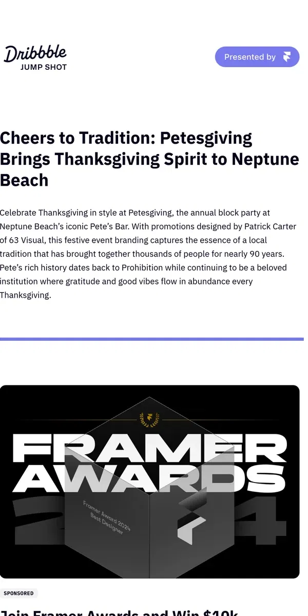 Email from Dribbble. 🦃🍷 From Retro Branding to Thanksgiving Vibes