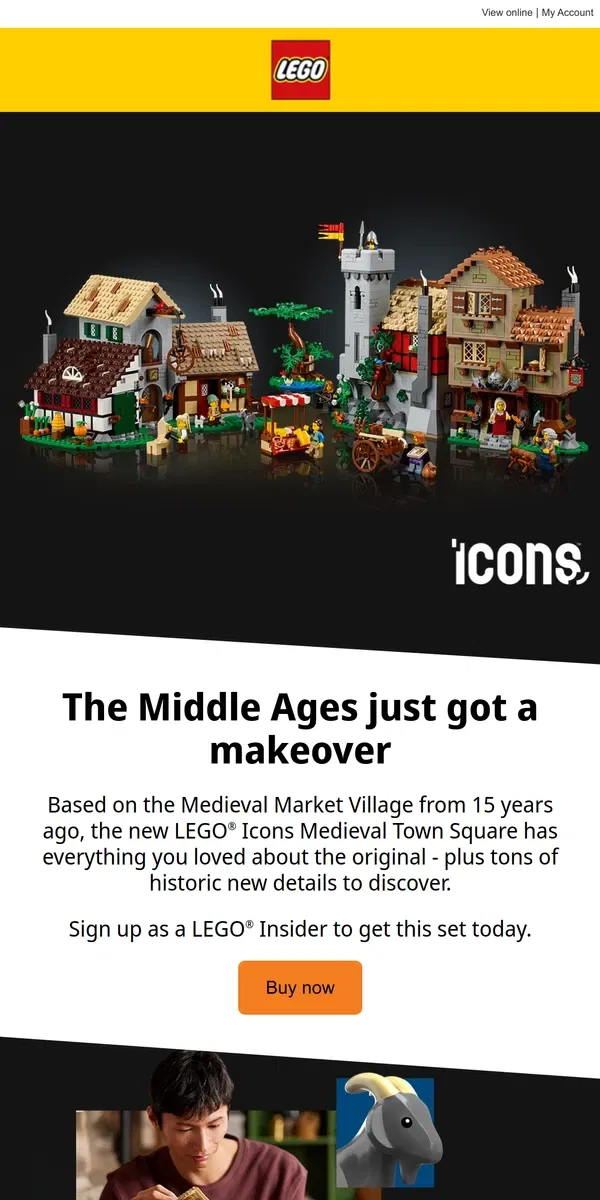 Email from Lego. An olde favorite is back on the market, LEGO® Fan