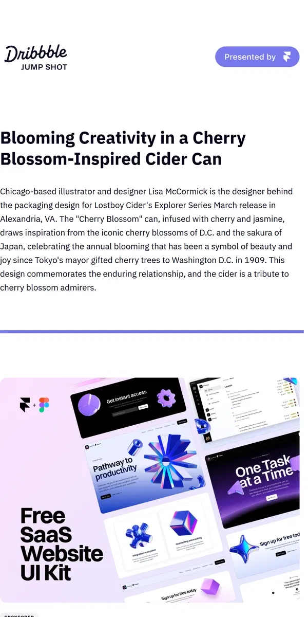 Email from Dribbble. 🍒 🥂A Toast to Cherry Blossoms and Creative Spirits