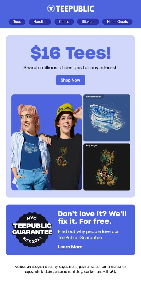 Email from TeePublic. The Sale Is ON! 🥳