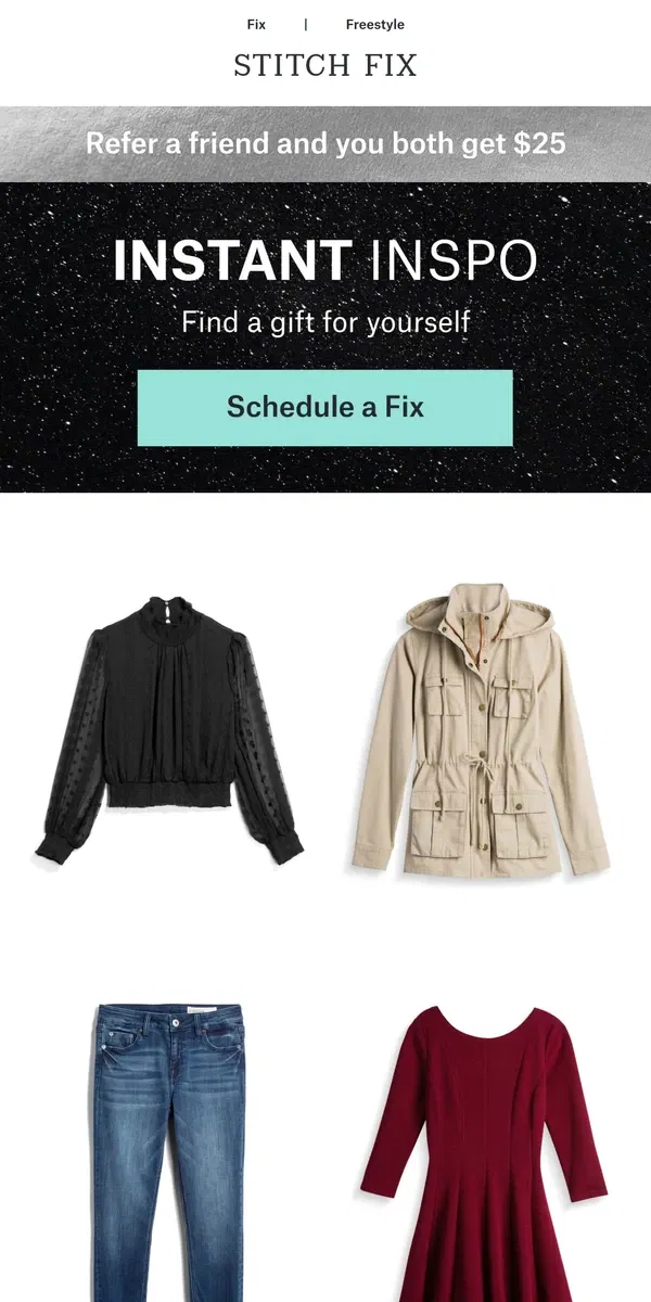 Email from Stitch Fix. Wow-worthy looks, on demand