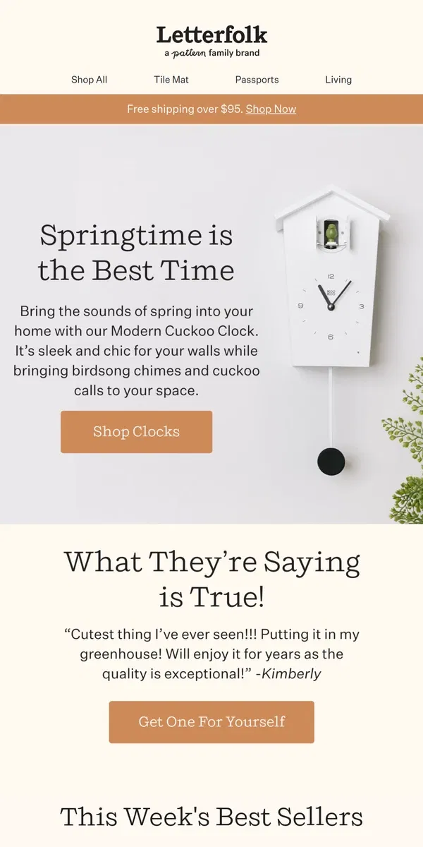 Email from Letterfolk. Bring the sounds of spring into your home