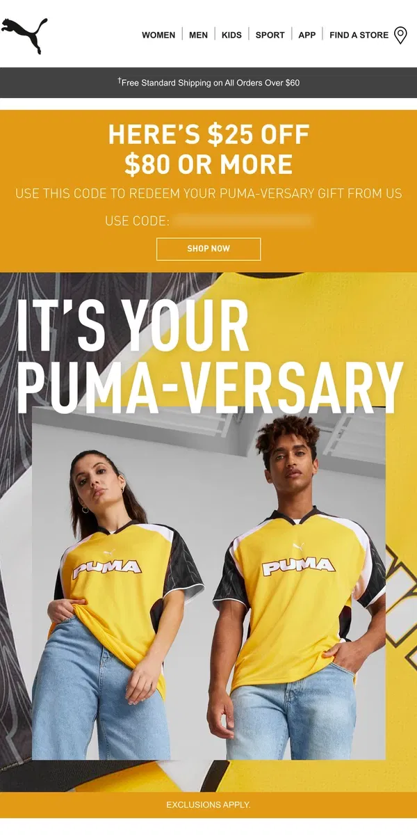 Email from Puma. It’s Been A Fun Year