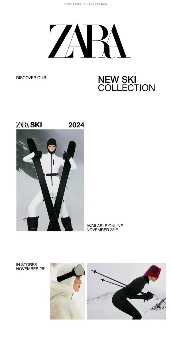 Email from Zara. The Ski Collection