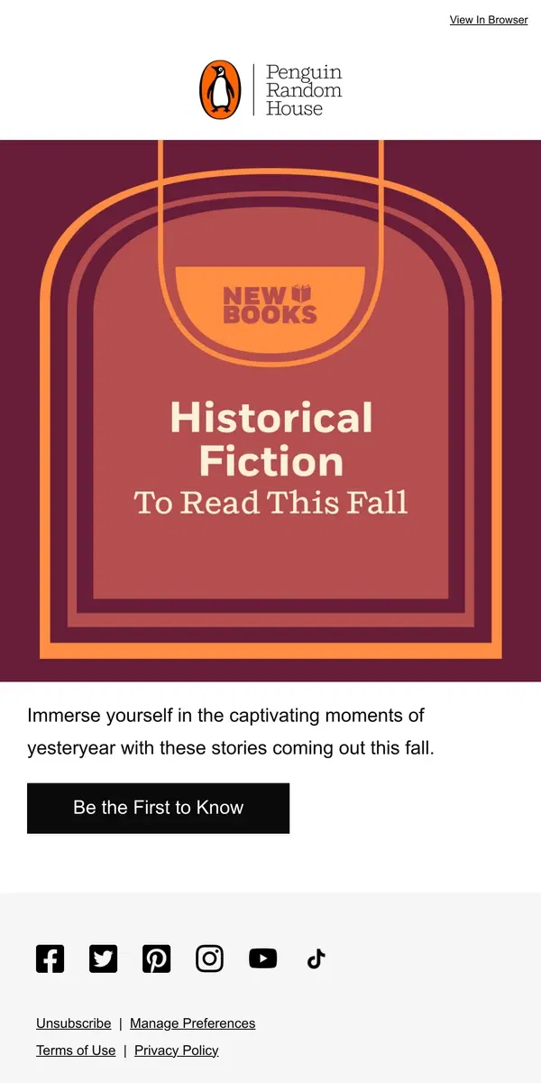 Email from Penguin Random House. Historical Fiction 📚 New Releases You Won't Want To Miss!