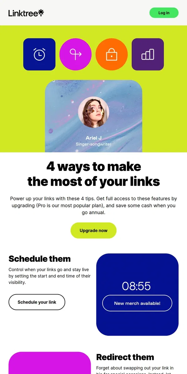 Email from Linktree. Your links could use a boost