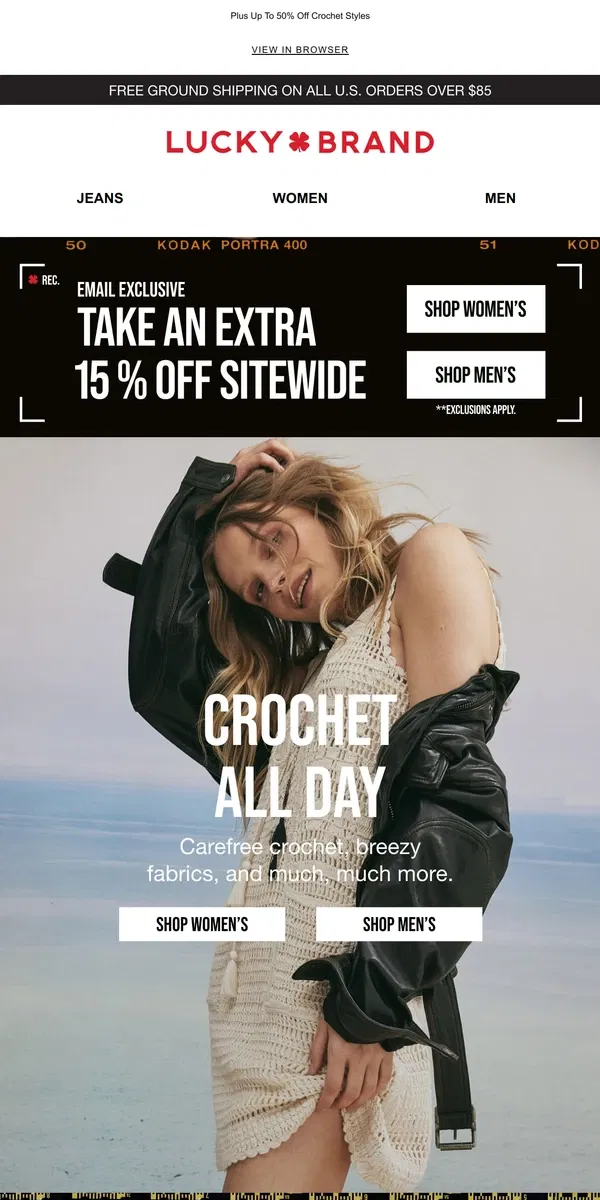 Email from Lucky Brand. 3 DAYS ONLY! 🔥 Extra 15% Off Your Online Haul