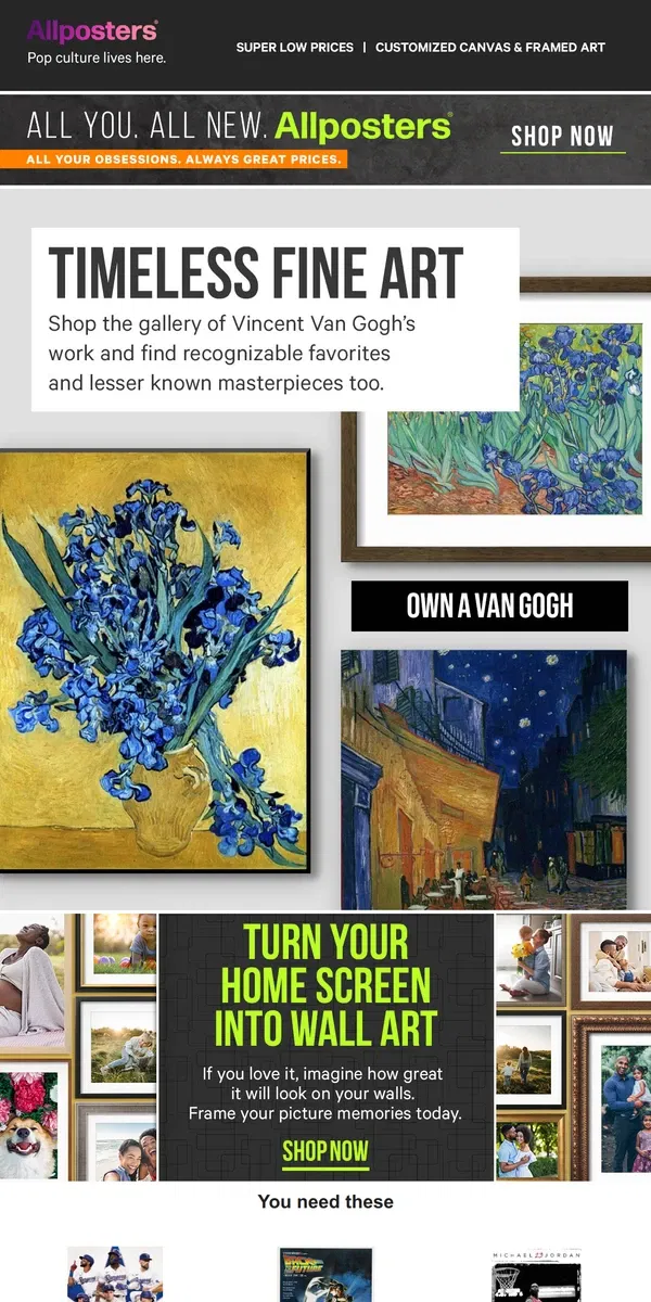 Email from AllPosters. Wall refresh? Gogh timeless!