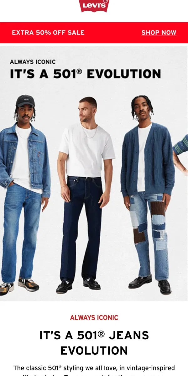 Email from Levi's. Iconic in any decade