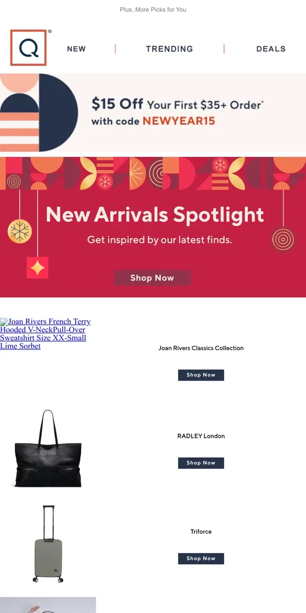 Email from QVC. Look What's New: Joan Rivers Classics Collection & More!