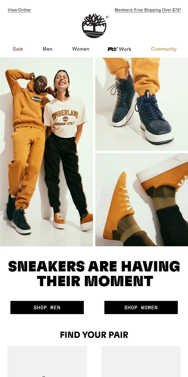 Email from Timberland. NEW Sneakers & Casual Shoes.