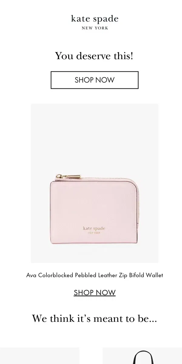 Email from Kate Spade. FYI: the price just dropped