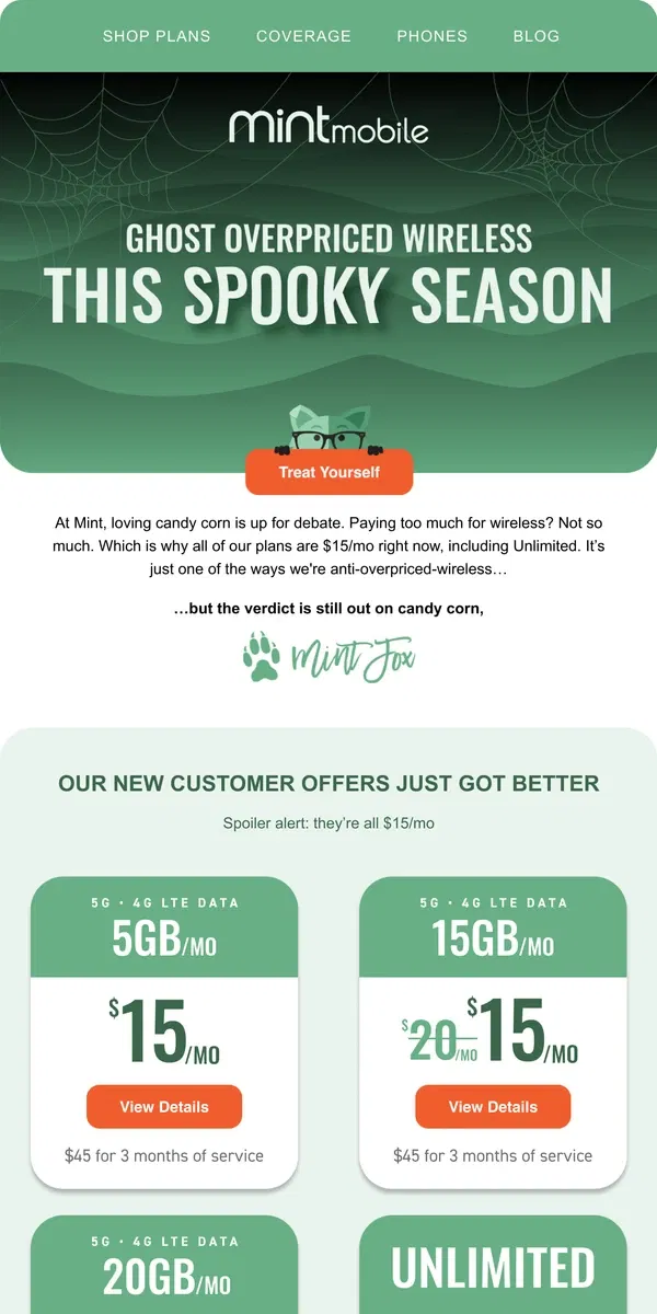 Email from Mint Mobile. When it comes to overpriced wireless, we say boo