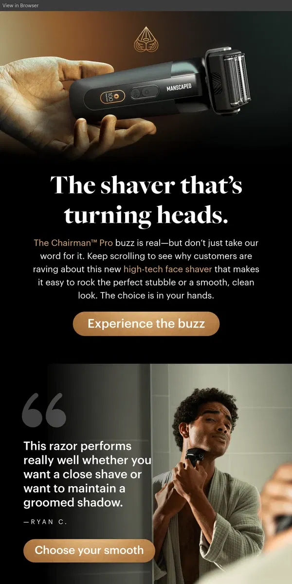 Email from MANSCAPED. Stubble or smooth?