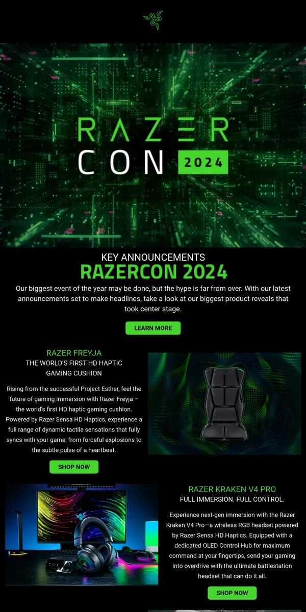 Email from Razer. 👀Huge Reveals at RazerCon 2024