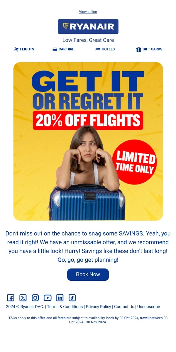 Email from Ryanair. Don't delay...⏳