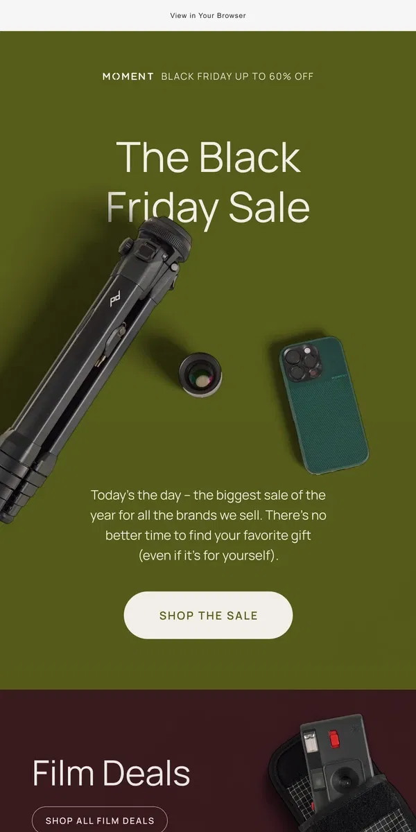 Email from Moment. 🚨 Black Friday, Baby!