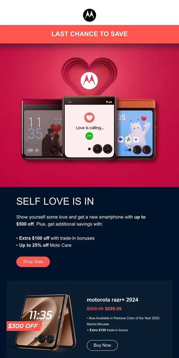 Email from Motorola. Treat yourself to Moto💝