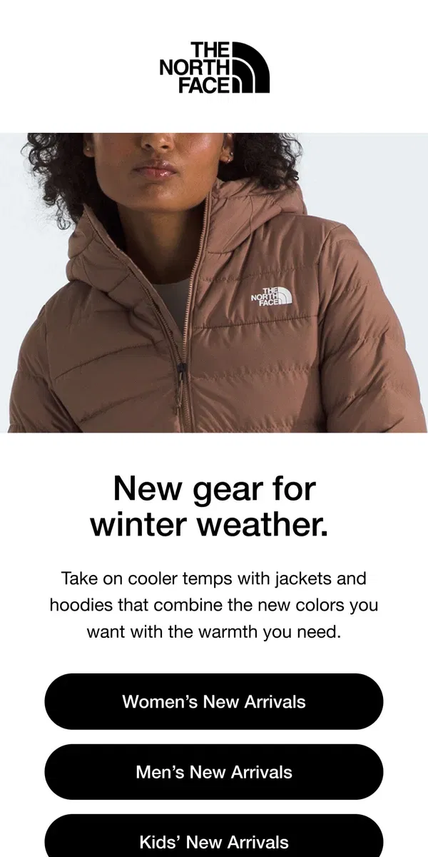 Email from The North Face. Adventure called: New arrivals are here.