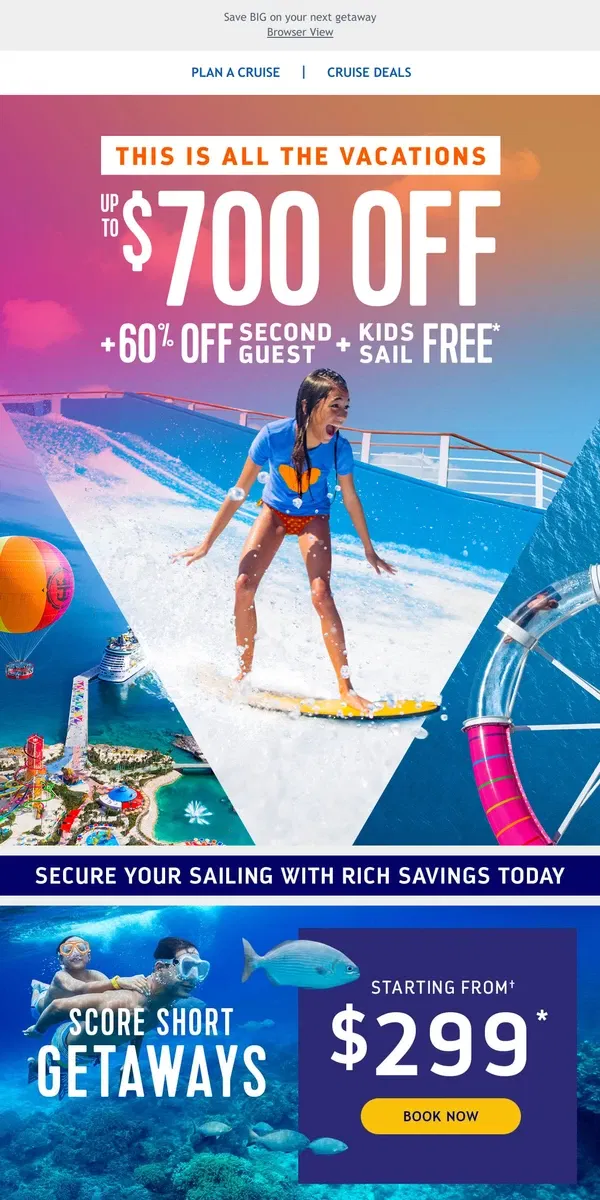 Email from Royal Caribbean. Lucky you! There are HUGE vacay savings inside