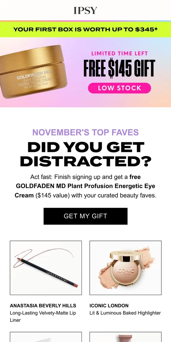 Email from BoxyCharm by IPSY. This free $145 gift is perfect for you