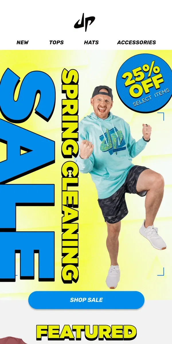 Email from Dude Perfect. Spring Cleaning SALE: 25% Off Select Items!