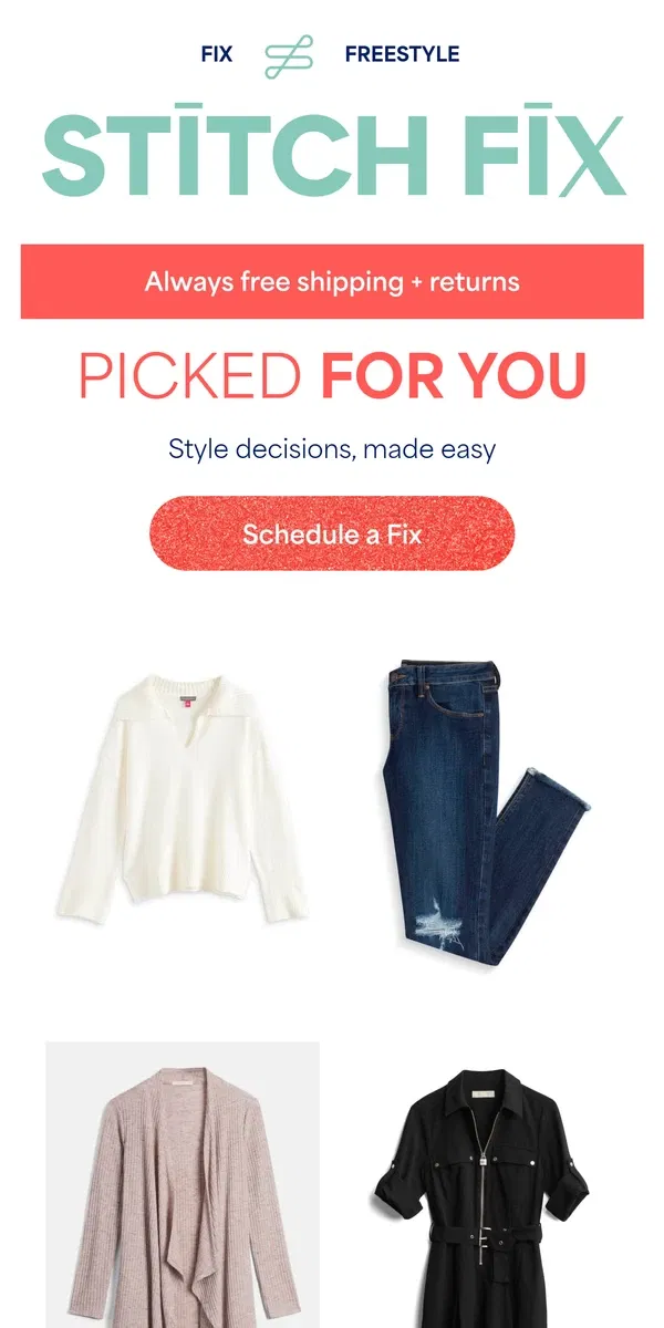 Email from Stitch Fix. All-you style, no stores