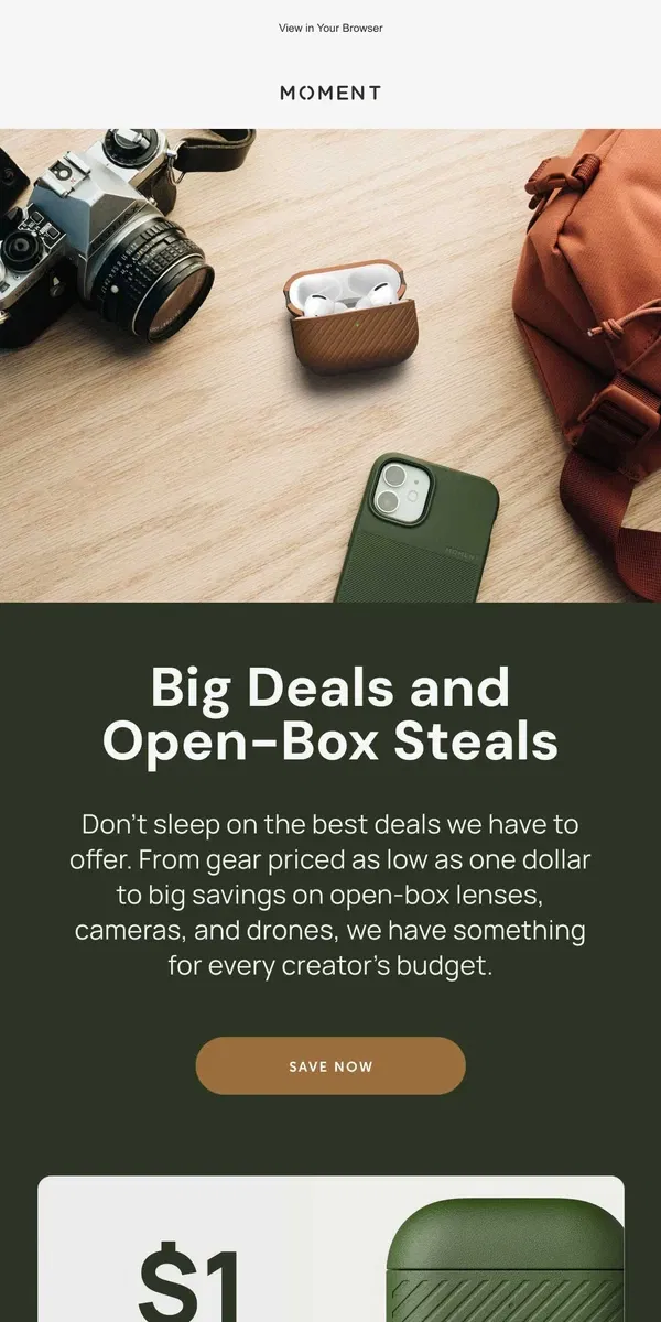 Email from Moment. $1 Deals, Plus Up to 45% Off Lenses & More.