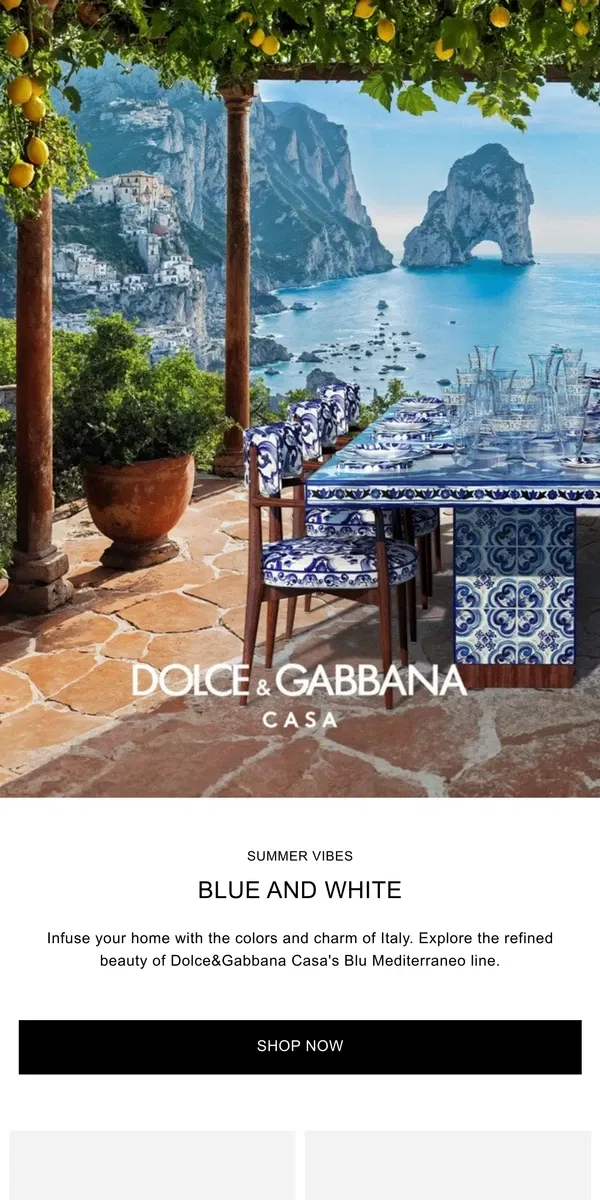 Email from Dolce & Gabbana. Mediterranean Accents