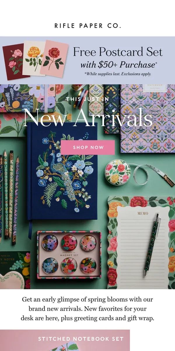 Email from Rifle Paper Co.. New Favorites For Your Desk Are Here