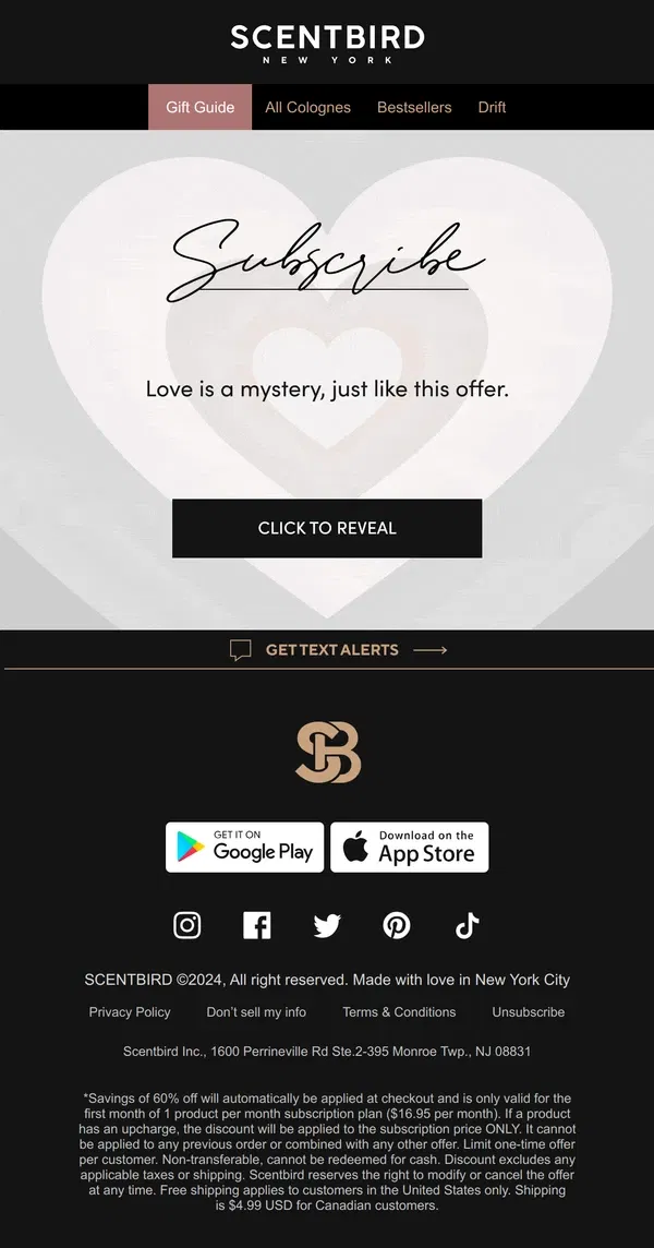 Email from Scentbird. 48 Hours Left! Valentine's Day mystery offer 💝