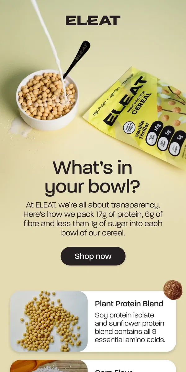 Email from ELEAT. What’s actually in your bowl? 👀