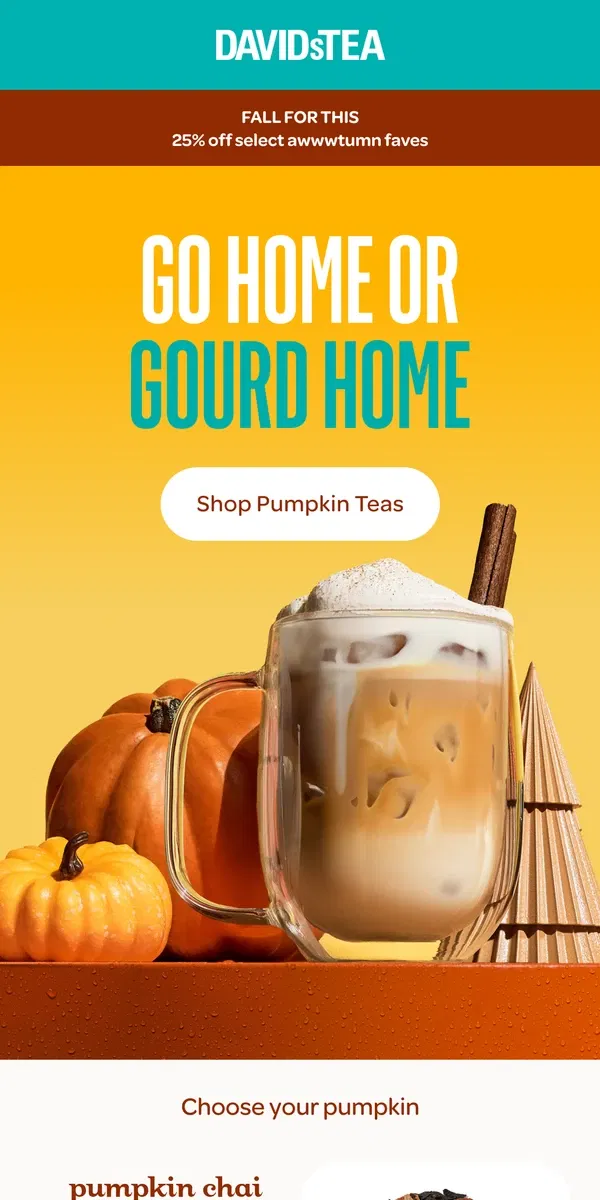 Email from DAVIDsTEA. Category is 🎃🎃🎃