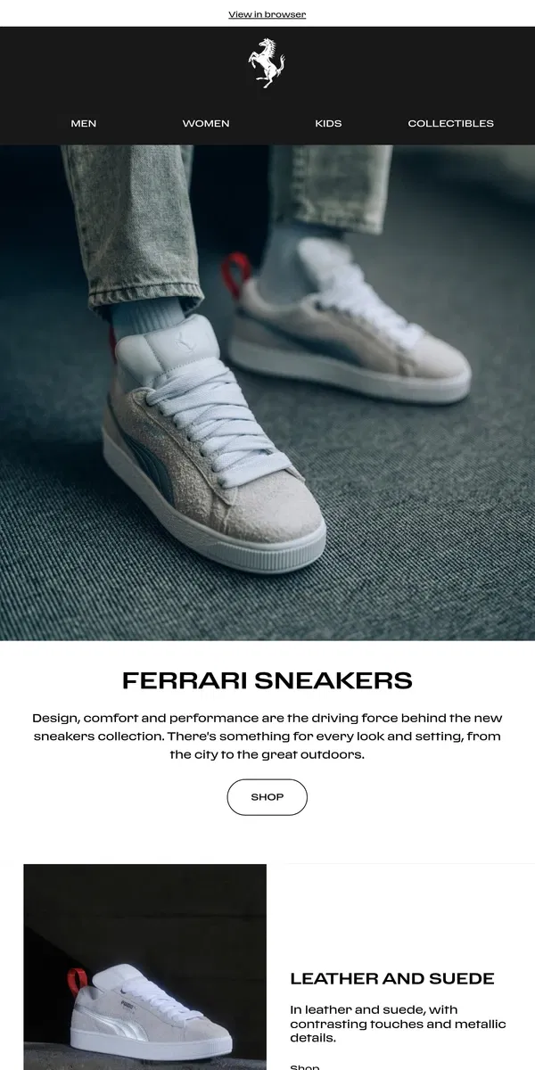 Email from Ferrari. New in: Ferrari Sneakers