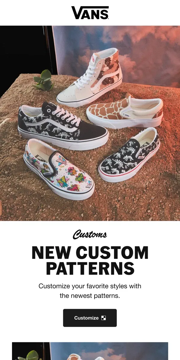 Email from Vans. NEW PATTERNS FOR SUMMER