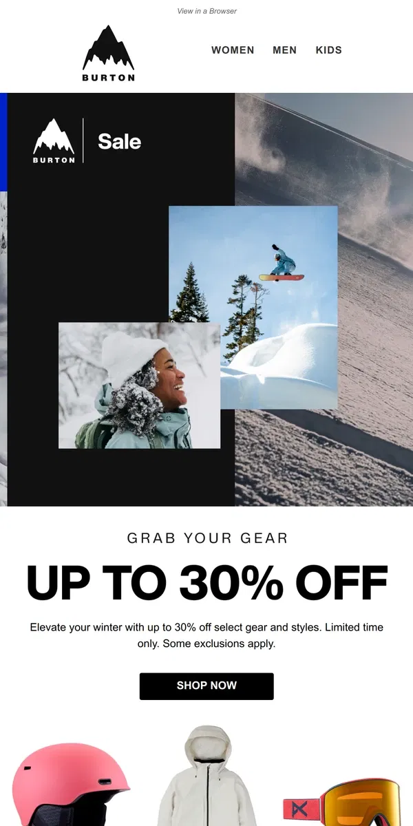 Email from Burton. Ride Into Savings