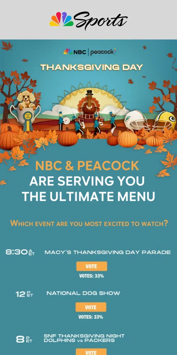 Email from NBC Sports. The Early Black Friday Deal From Peacock