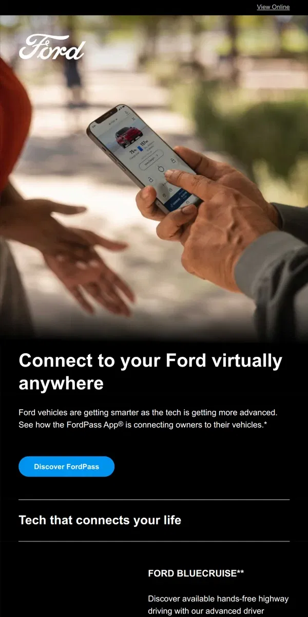 Email from Ford. Open to see the future.