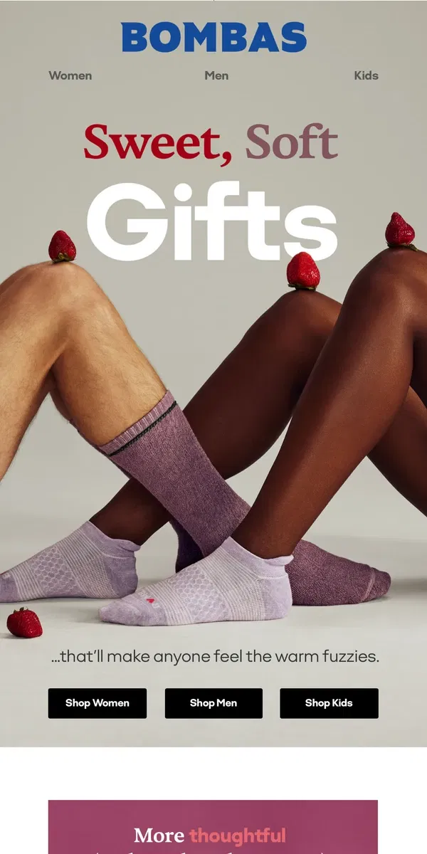 Email from Bombas. Valentine’s Day Socks Are Here