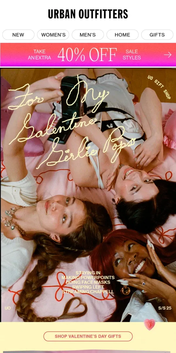 Email from Urban Outfitters. gifts for our galentines &lt;3