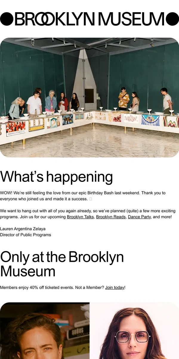 Email from Brooklyn Museum. MORE FUN TO BE HAD