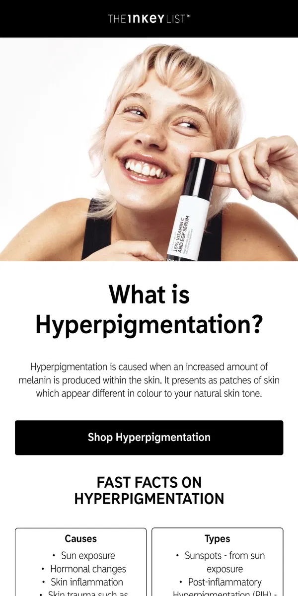 Email from The INKEY List. Hyperpigmentation 101 🔍